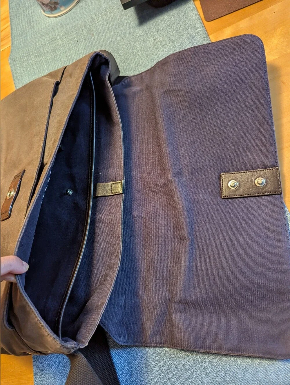 Vintage Jack Spade Waxed Canvas Industrial Field Bag Messenger Crossbody Khaki